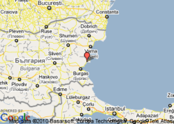 Map showing Burgas and St. Vlas